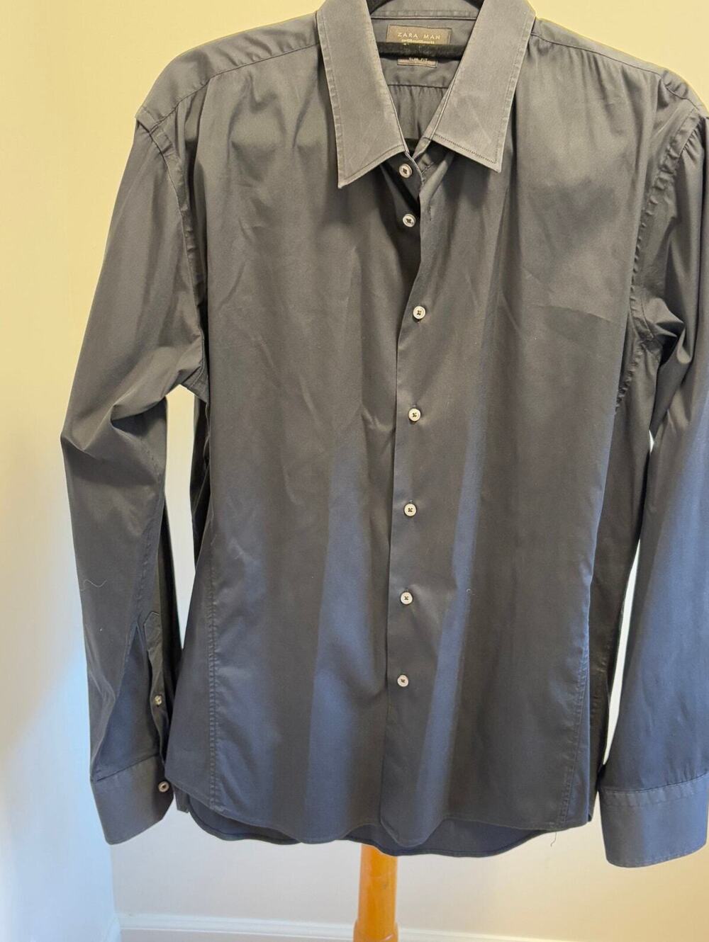 Zara Man Black Dress Shirt – Size XXL, Slim Fit, Button-Down